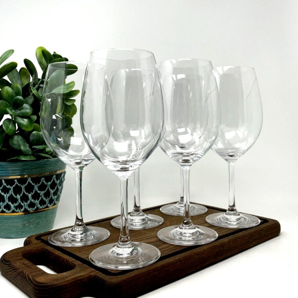 Stolzle Lausitz Bordeaux Crystal Wine Glasses Set 6 Lead-Free Germany 9” Vintage